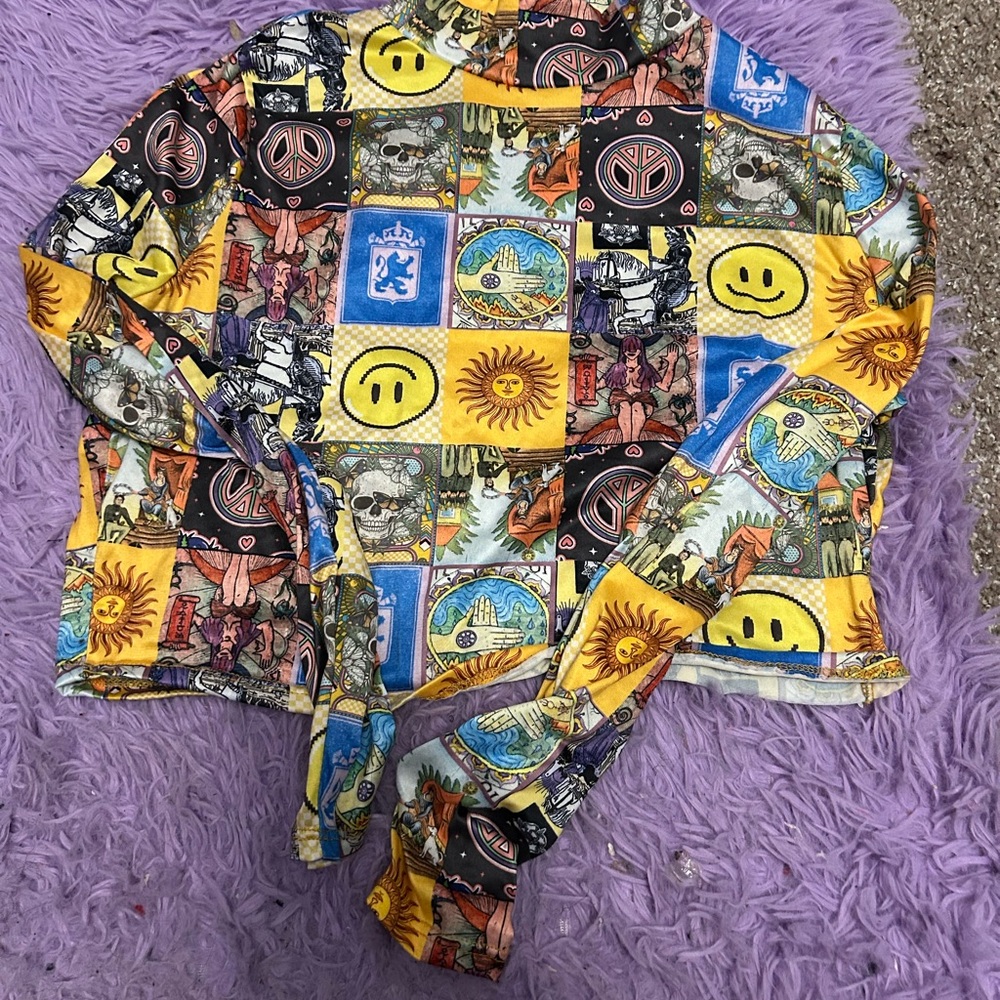 Colorful Graphic Long Sleeve Top